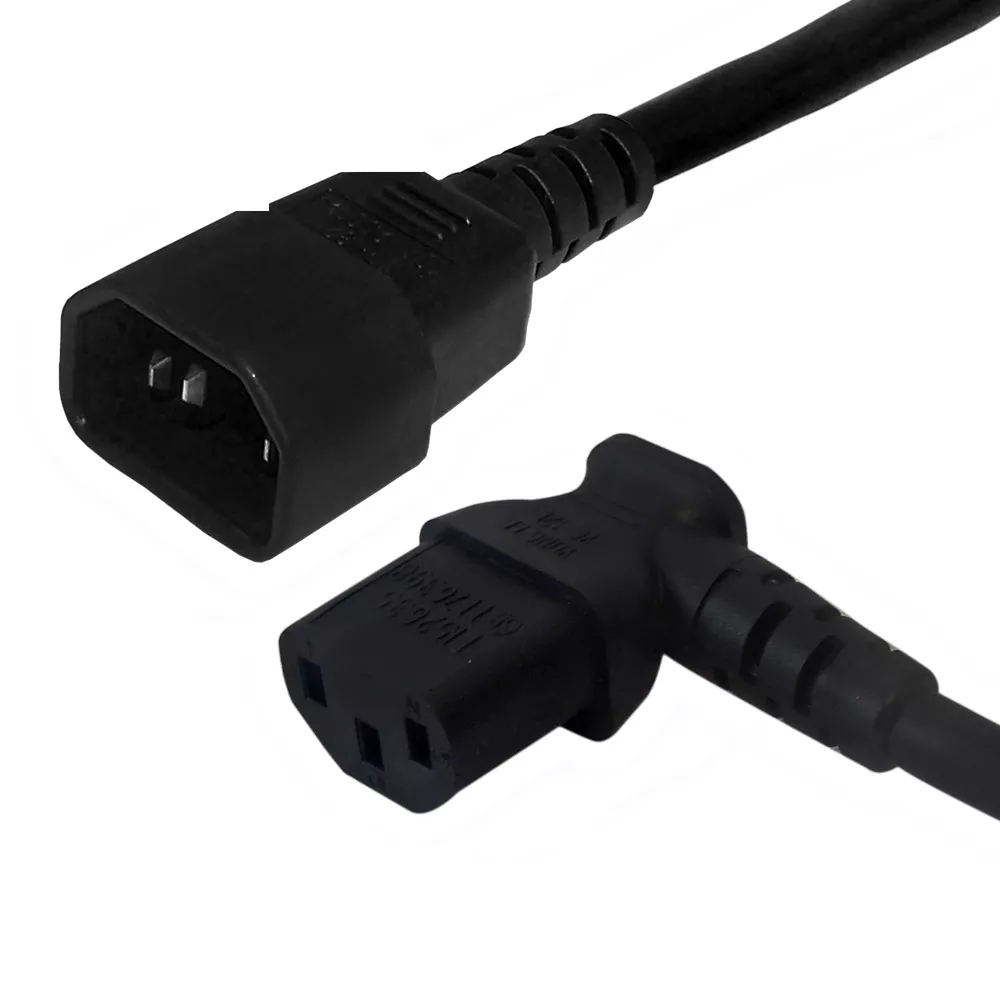 IEC C13 Left Angle to IEC C14Power Cable - 18 awg - SJT Jacket- 6 ft