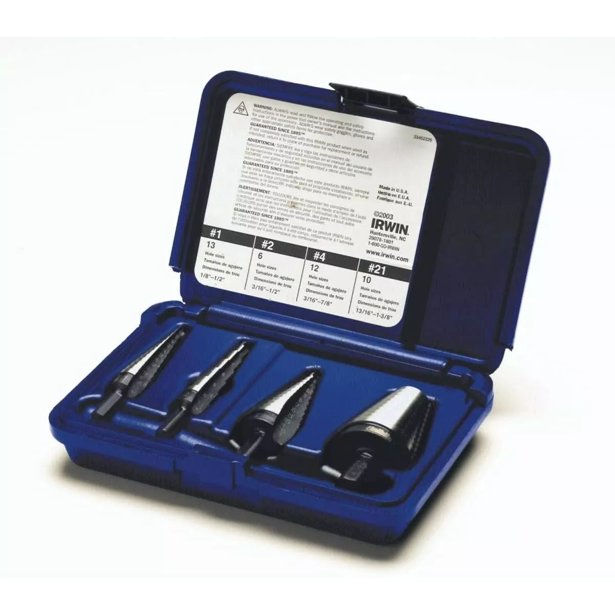 Irwin 10225 Unibit Step Drill Sets 4 Piece Set