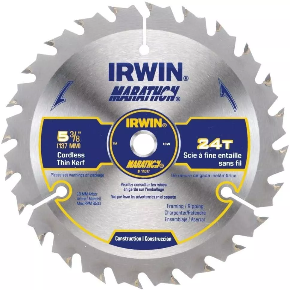 Irwin 14017 Marathon Cordless Circular Saw Blade 5-3/8-in. 24T