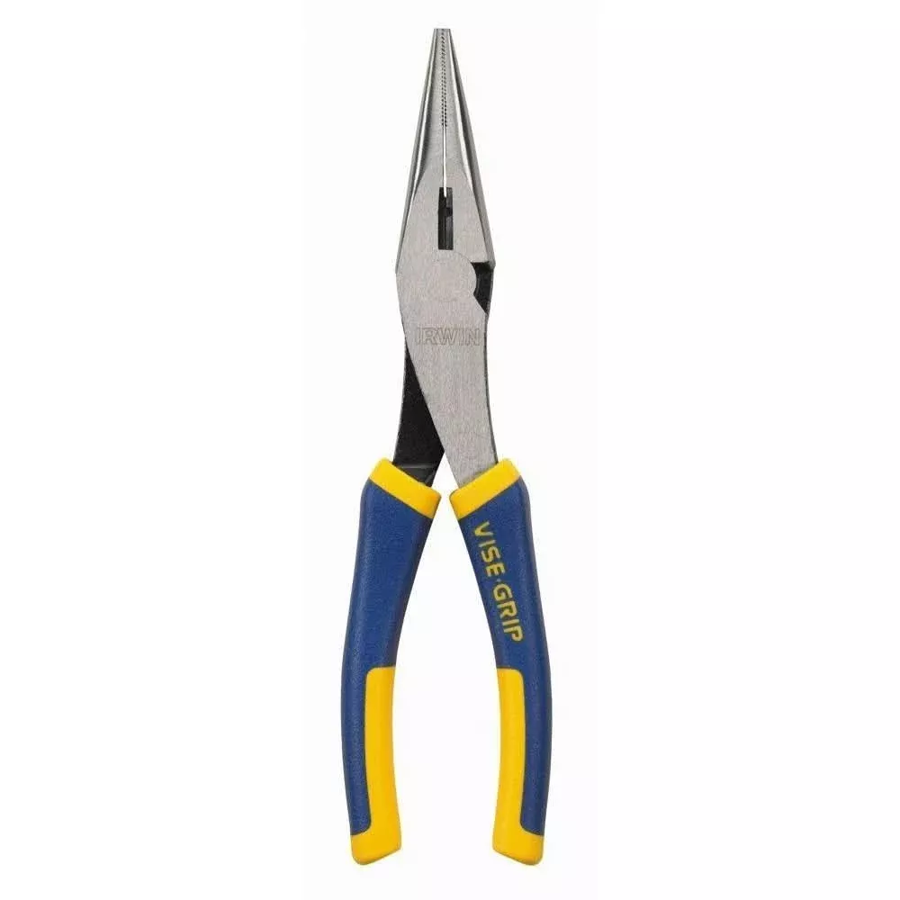 Irwin 1773624 VISE-GRIP LN8E Long-Nose Pliers with 12 AWG Stripper 8-in.