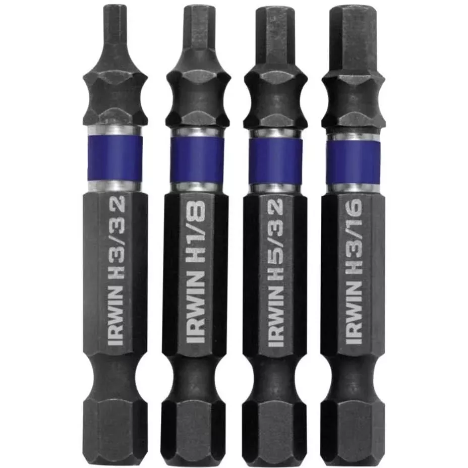 Irwin 1902389 Hex Head Impact Power Bits 4 Piece Set