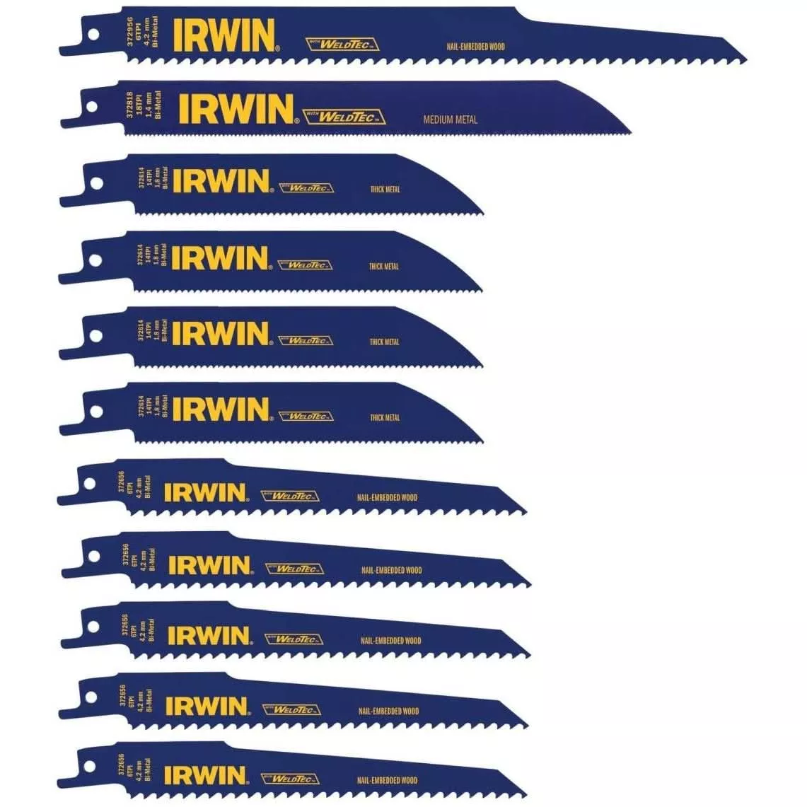 Irwin 4935496 Reciprocating Saw Blade 11-Piece Set