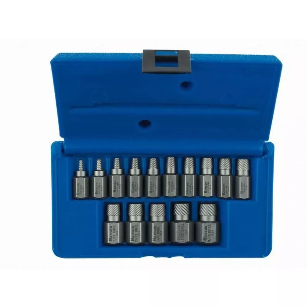 Irwin 53228 HANSON Hex Head Multi-Spline Screw Extractors 15 Piece Set