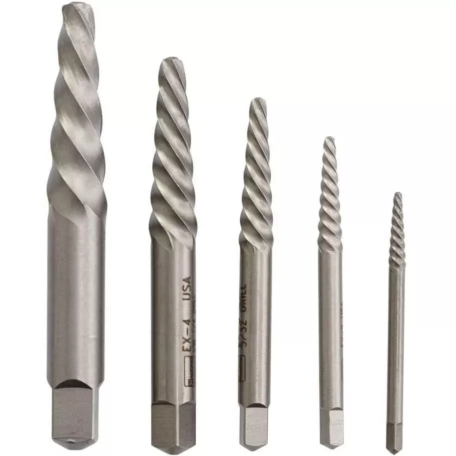 Irwin 53535 HANSON Spiral Screw Extractor EX-1 - EX-5 5-Piece Set