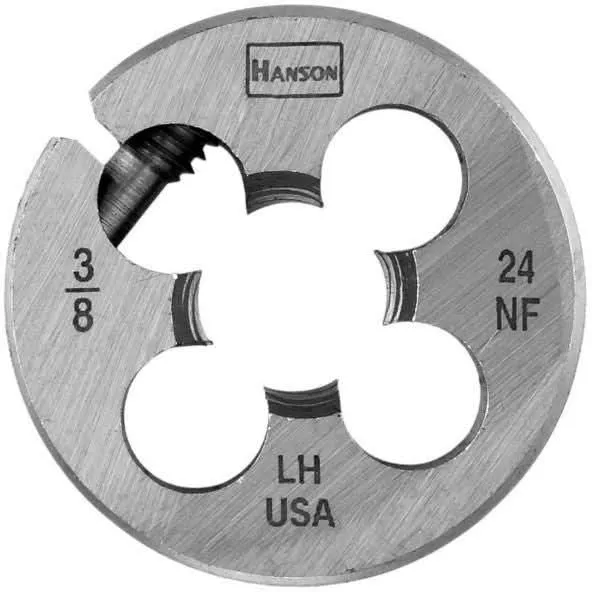 Irwin 7536 HANSON Adjustable Round Fractional Dies Left-Hand (HCS) 3/8-in. - 24 NF