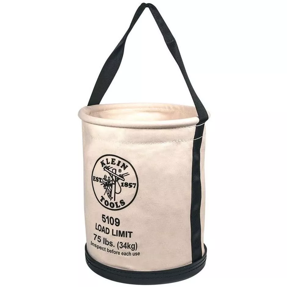 Klein 5109 Canvas Bucket, Wide-Opening, Straight-Wall, Molded Bottom, 12-Inch