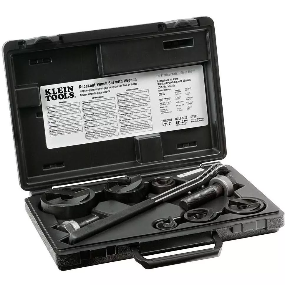 Klein 53732SEN Knockout Punch Set with Wrench