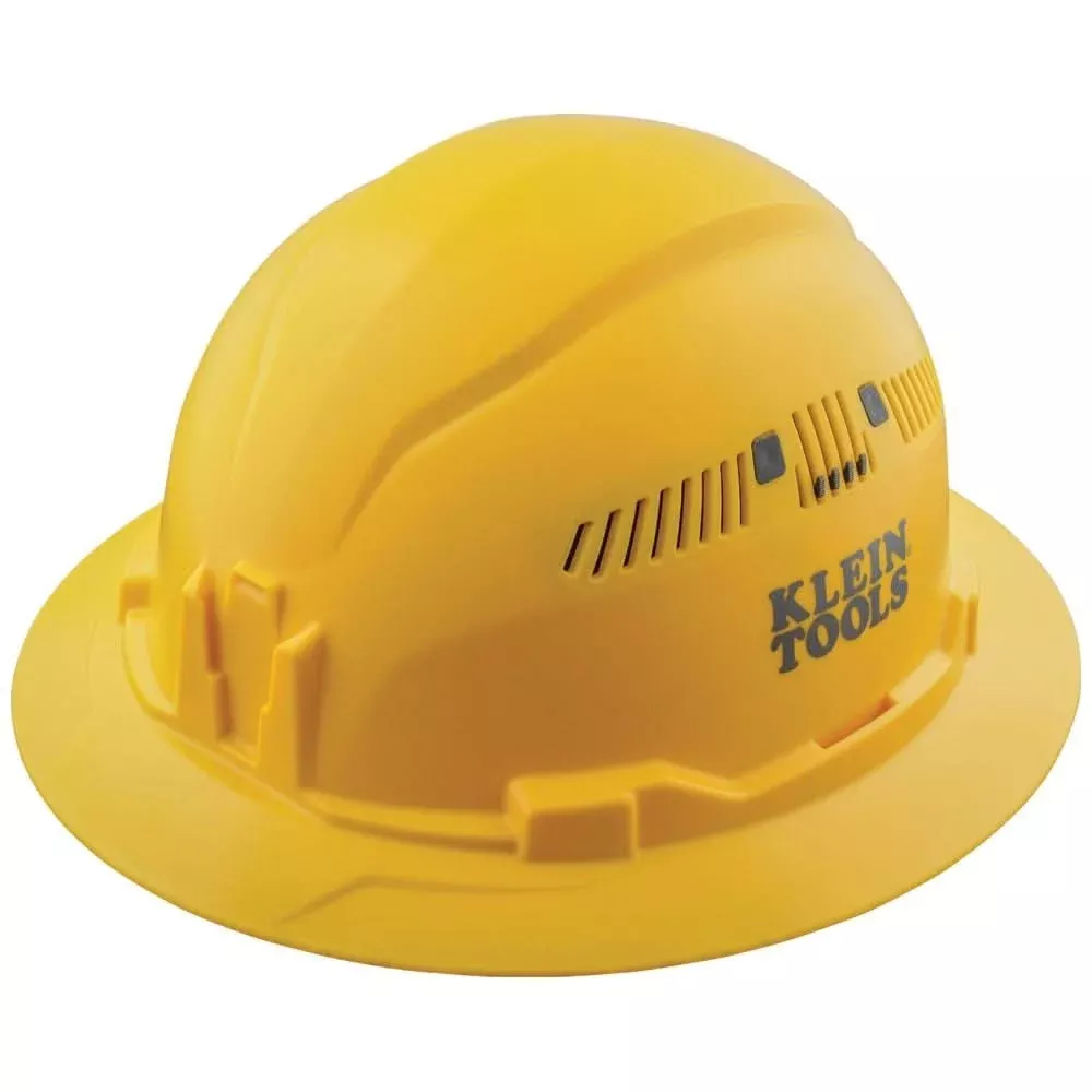 Klein 60262 Hard Hat, Vented, Full Brim Style, Yellow