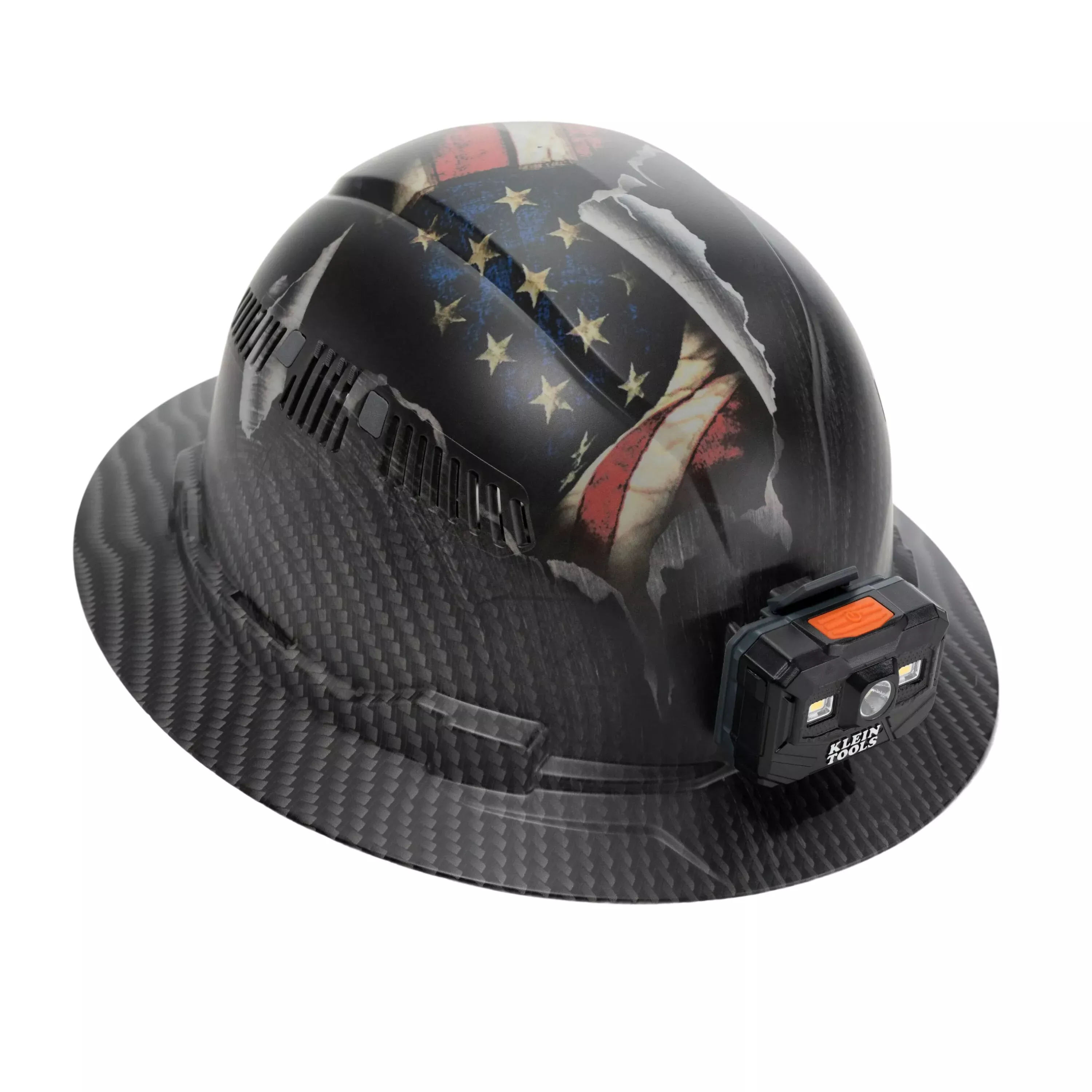 Klein 60347FS Hard Hat, Freedom Series KARBN™ Pattern, Vented Full Brim, Class C