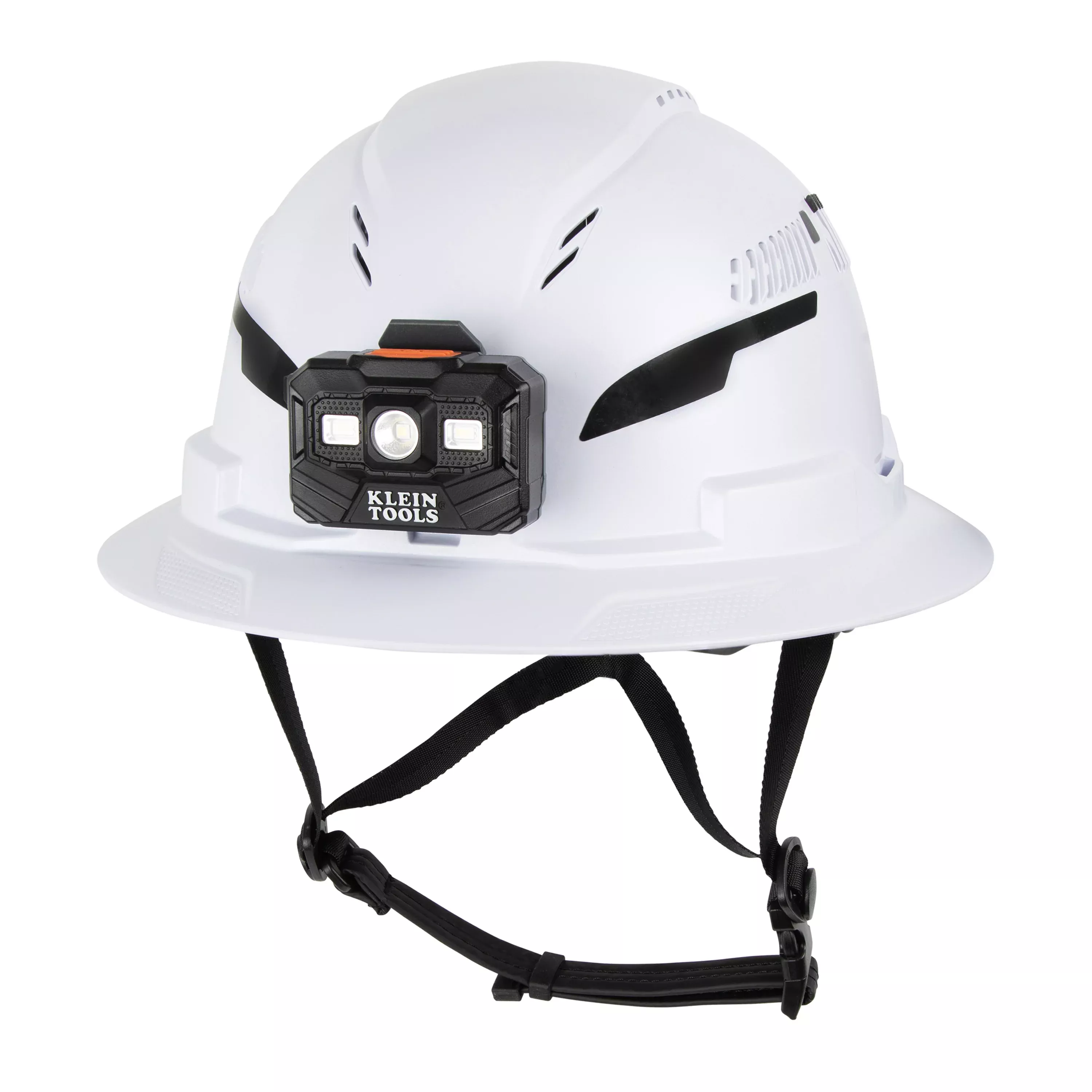 Klein 60407T2RL Type-2 Hard Hat, Vented Full Brim with Rechargeable Headlamp, White