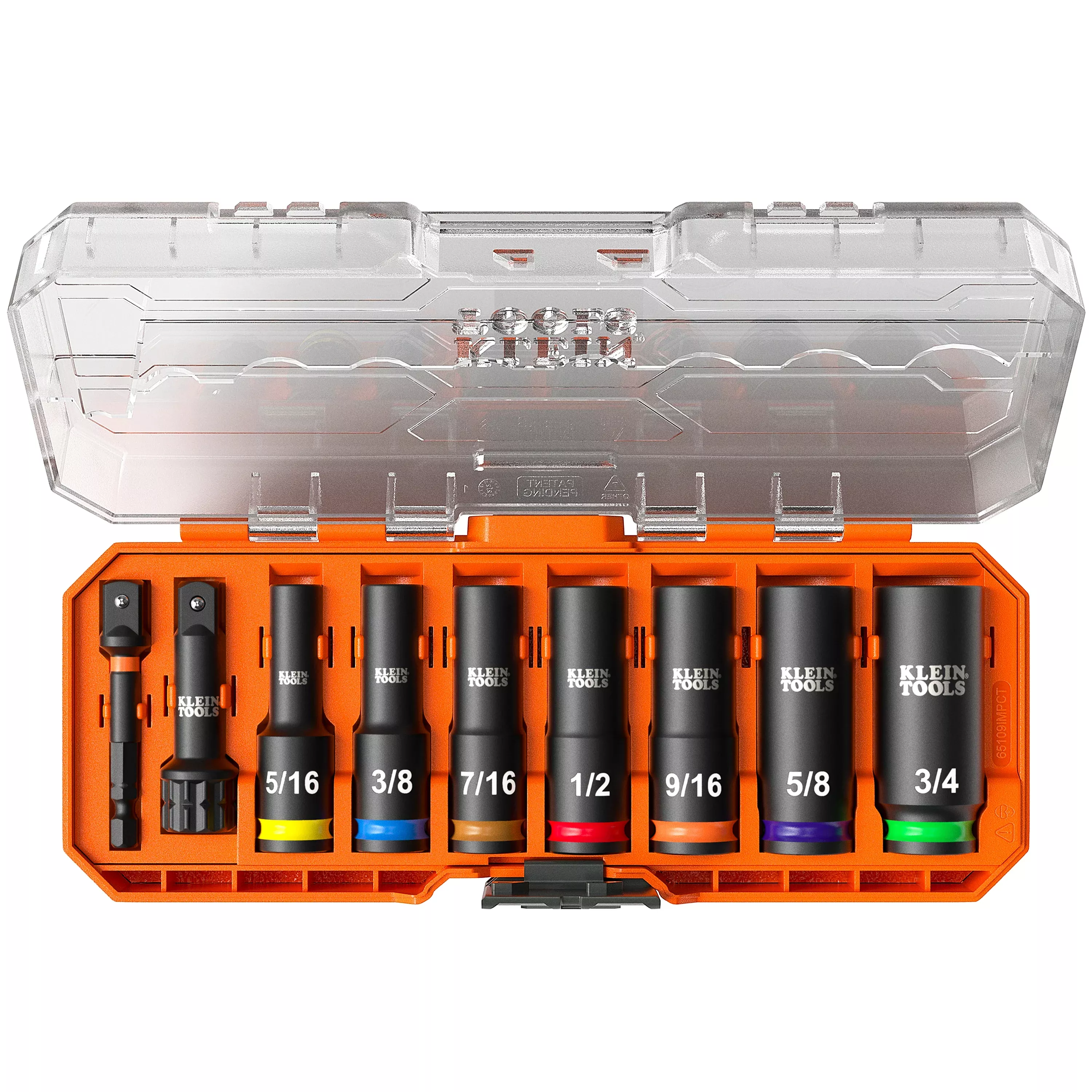 Klein 65109IMPCT KNECT™ Deep-Well 3/8-Inch Drive Impact Socket Set, SAE, 9-Piece