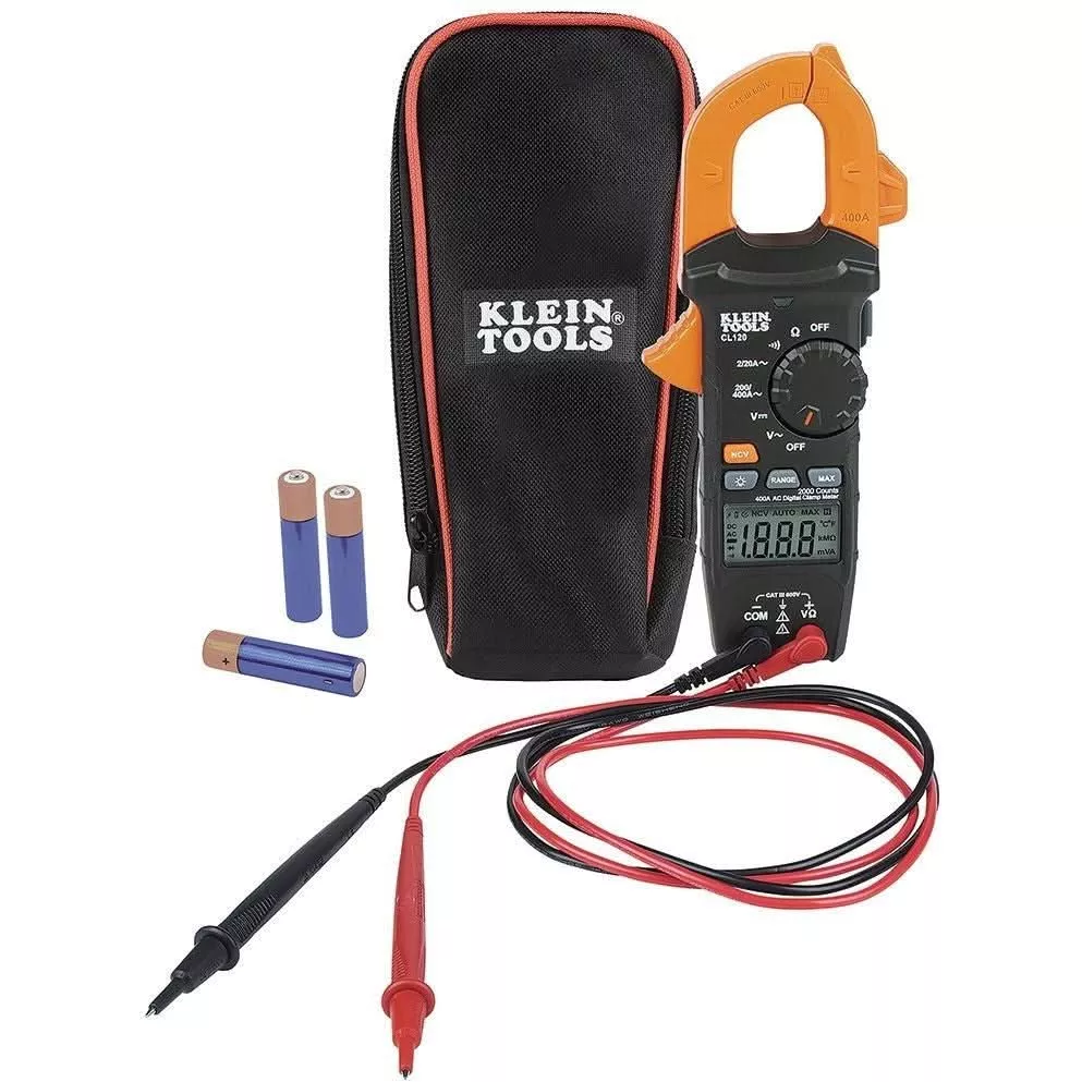 Klein CL120 Digital Clamp Meter, AC Auto-Ranging 400 Amp