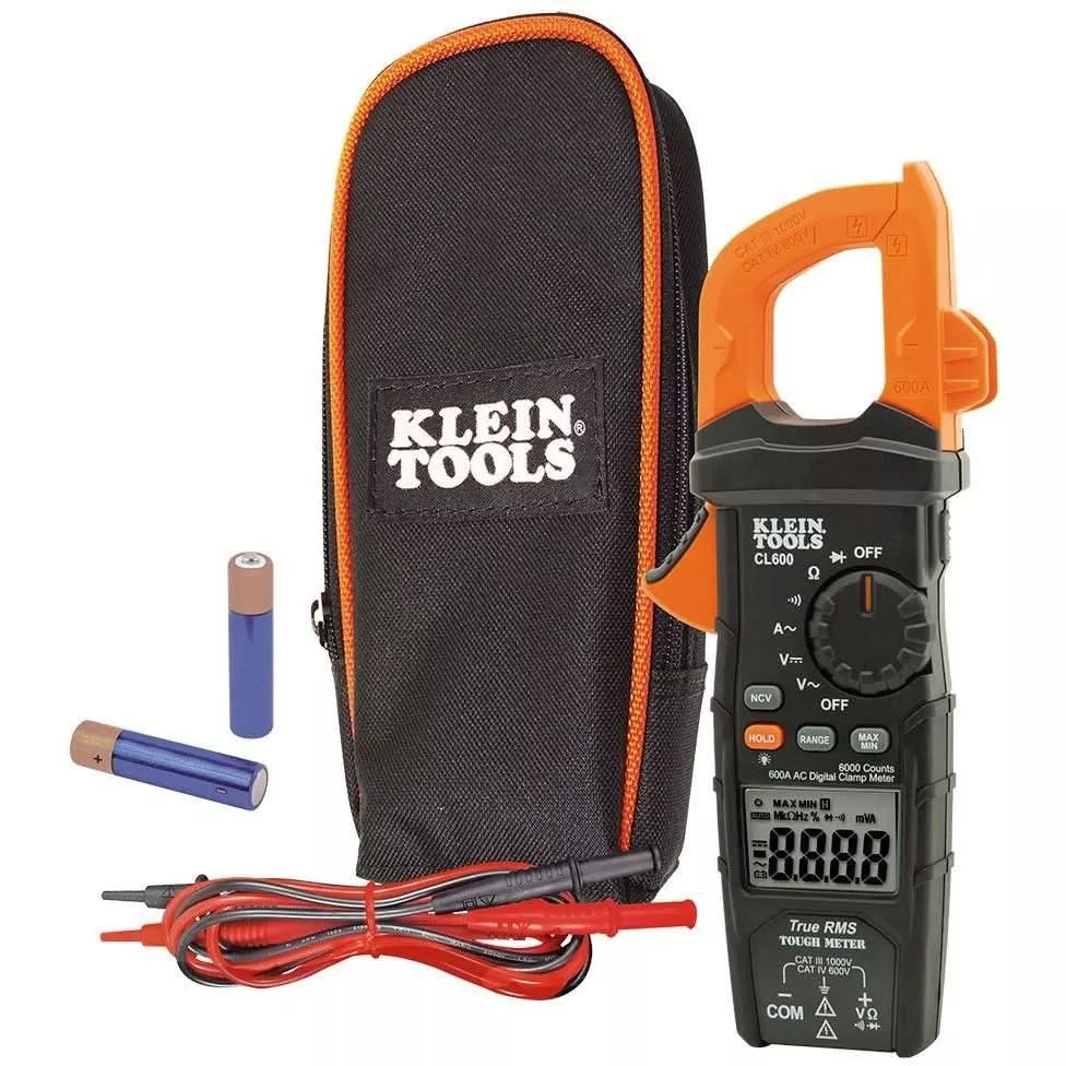 Klein CL600 Digital Clamp Meter, True RMS, AC Auto-Ranging, 600 Amps