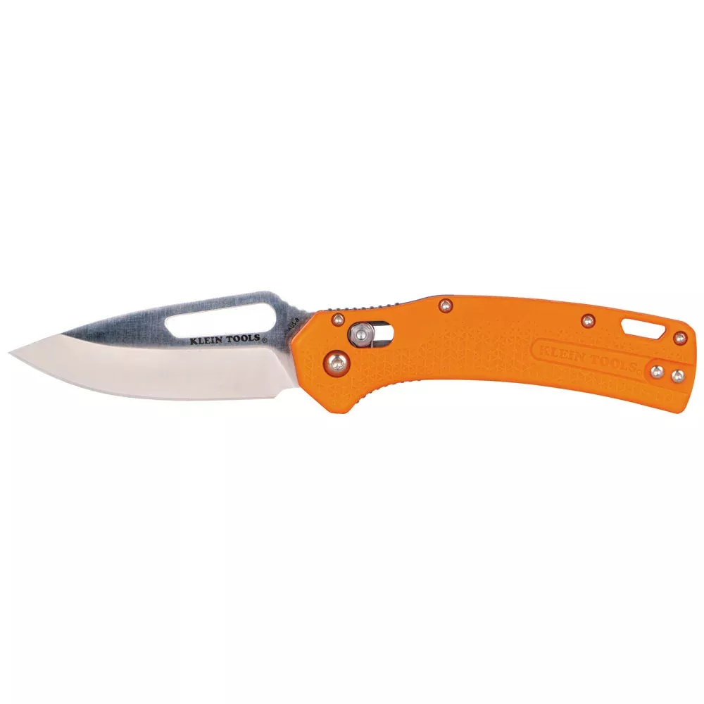 Klein KTO Resurgence Fishing Knife, Drop Point Blade, Orange Handle
