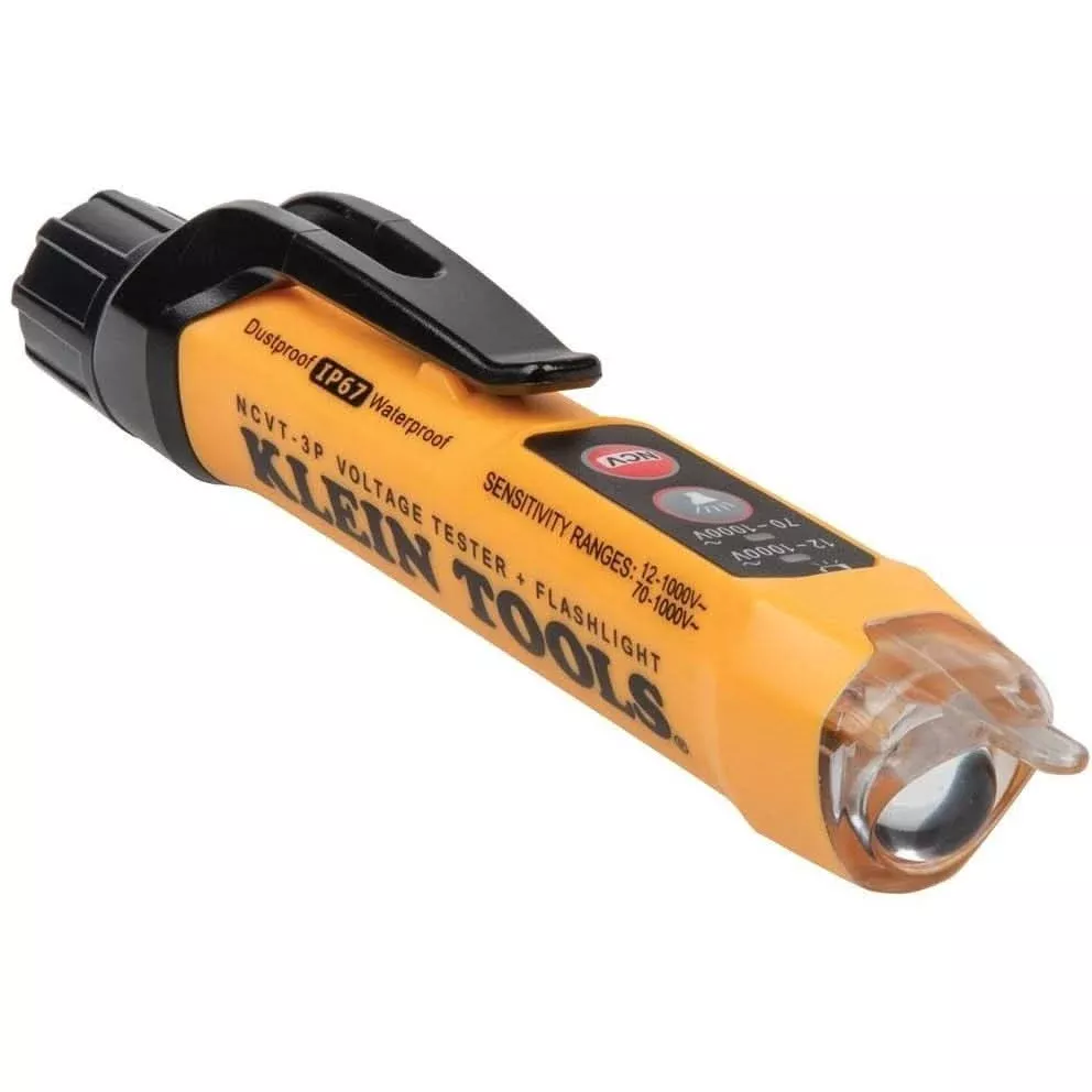 Klein NCVT3P Dual Range Non-Contact Voltage Tester with Flashlight, 12 - 1000V AC