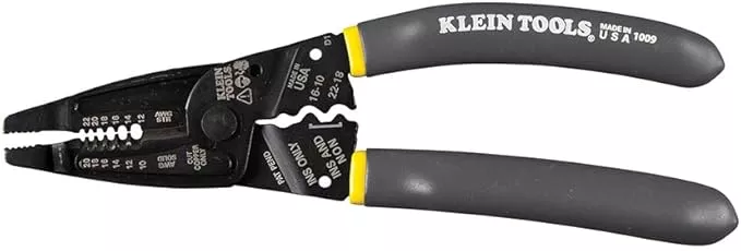 Klein Tools 1009 Multi Tool, Wire Stripper / Crimper / Wire Cutter, Made in USA, Long-Nose Multi-Purpose Electrician Tool