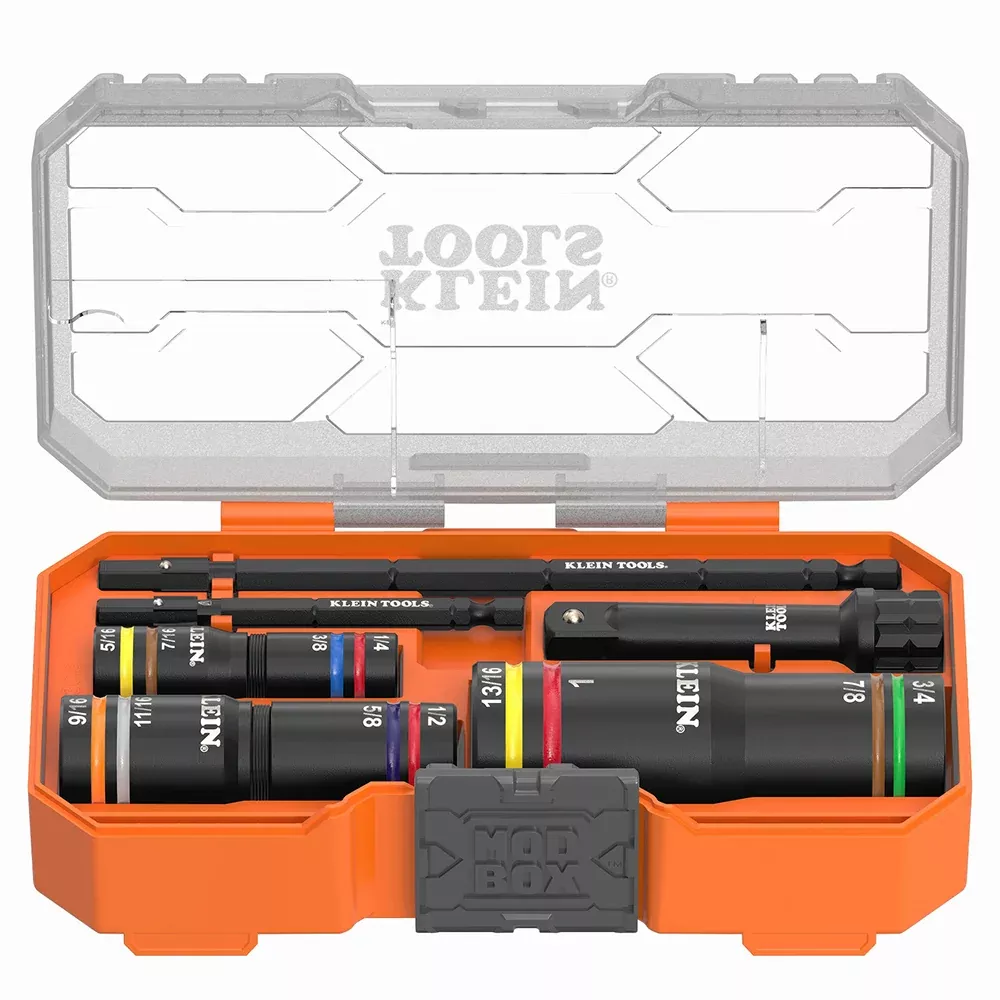 Klein Tools 653QS Impact Quad Flip Socket Set, 6 Pc
