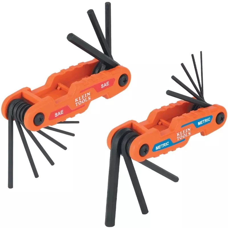 Klein Tools Compact Folding Hex Key Set, SAE and Metric
