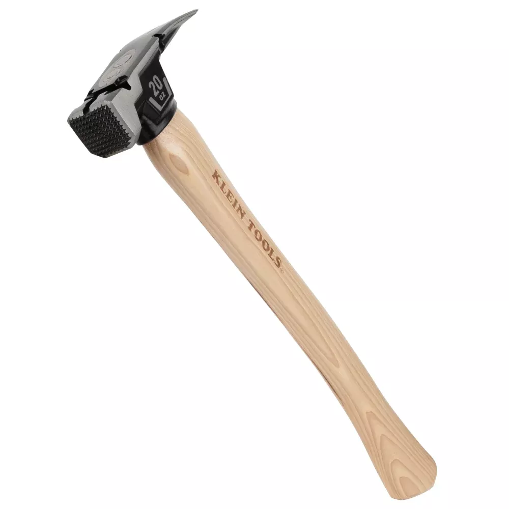 Klein Tools H80920H Milled Face Hickory Hammer, 20 oz