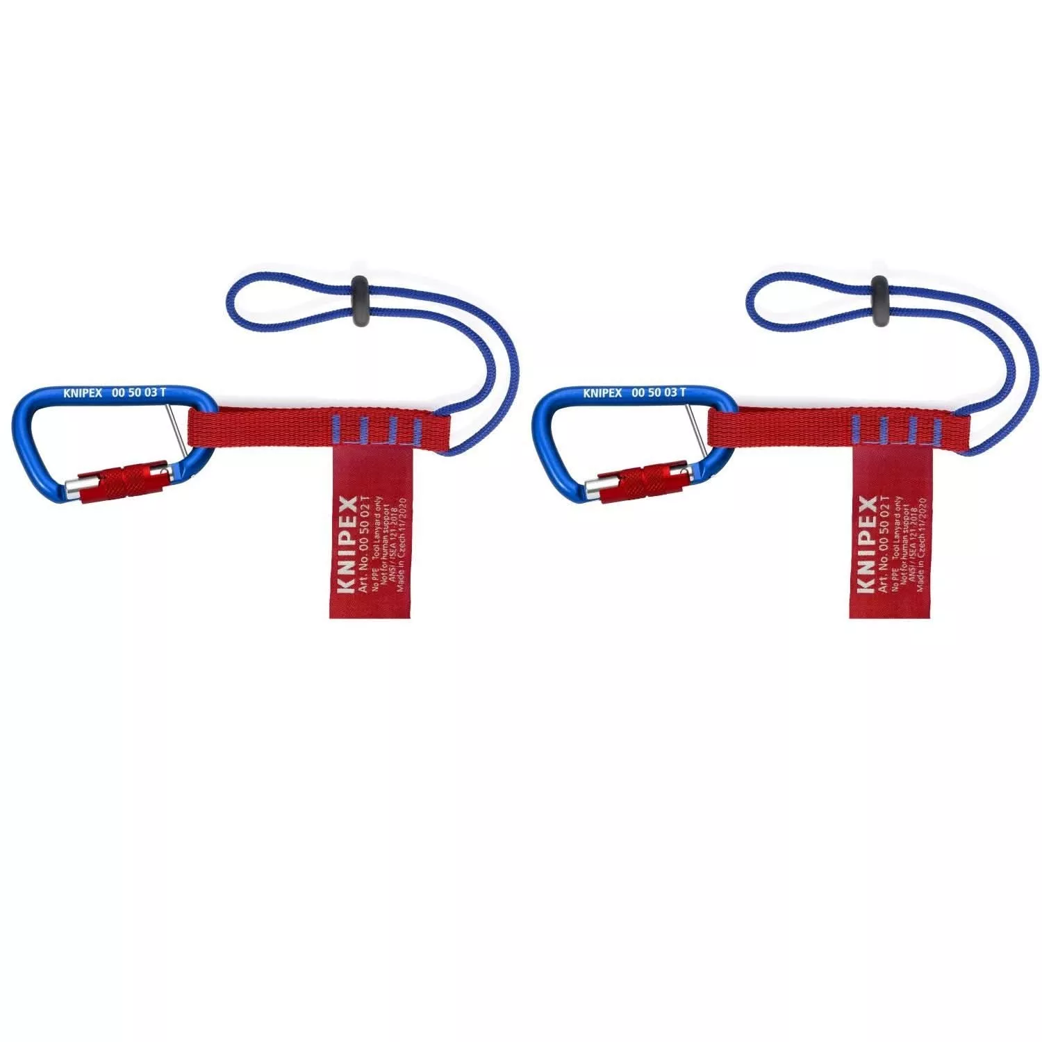 Knipex 00 50 06 T BKA Tool Tethering Adaptor Straps with Captive Eye Carabiner
