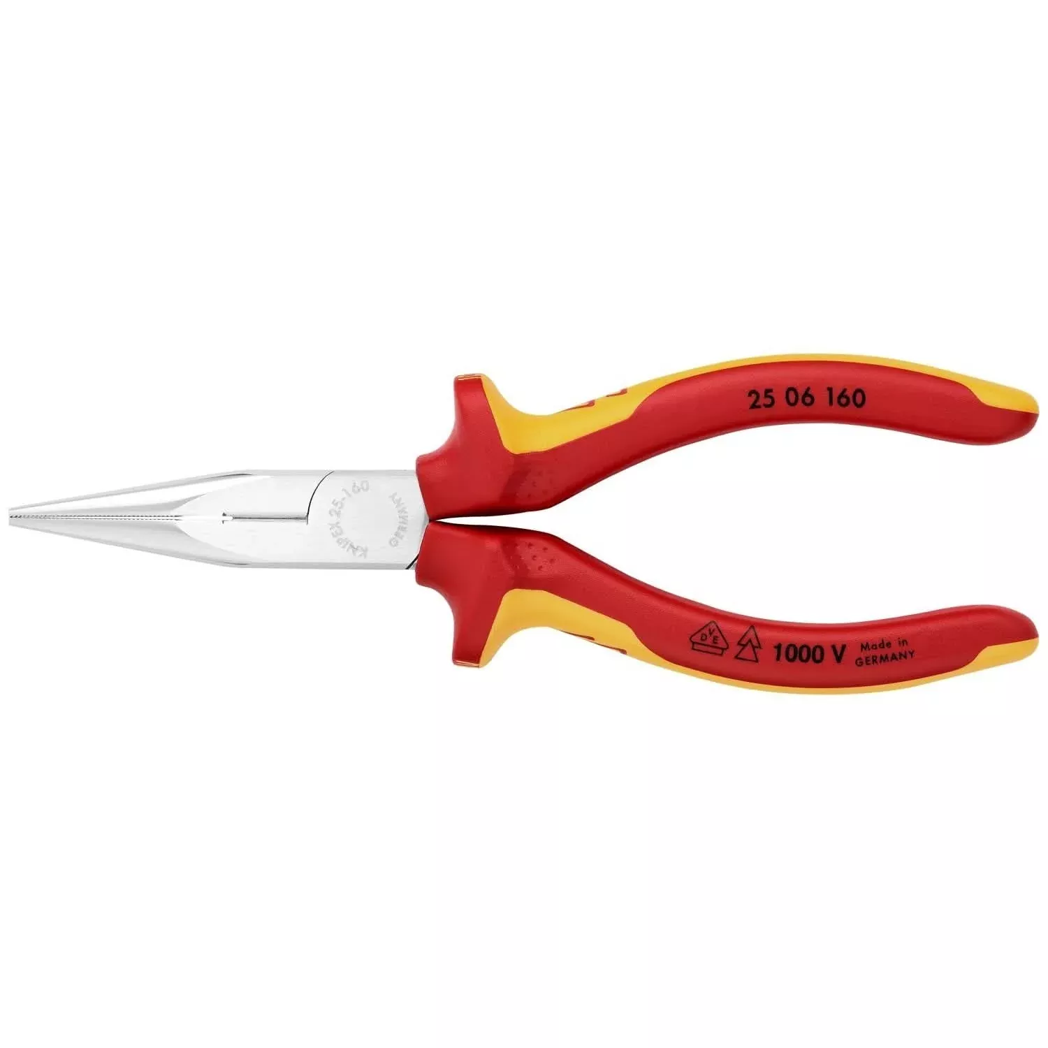 Knipex 25 06 160 Long Nose Pliers with Cutter-1000V Insulated