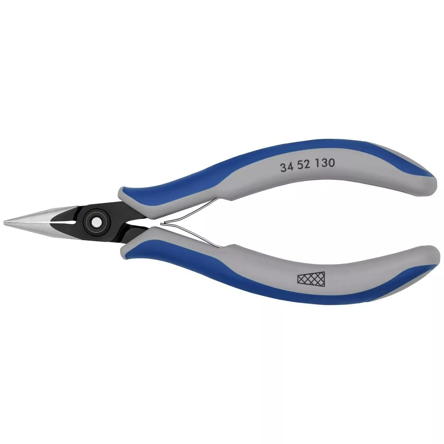 Knipex 34 52 130 Electronics Pliers-Half Round Tips, Cross-Hatched