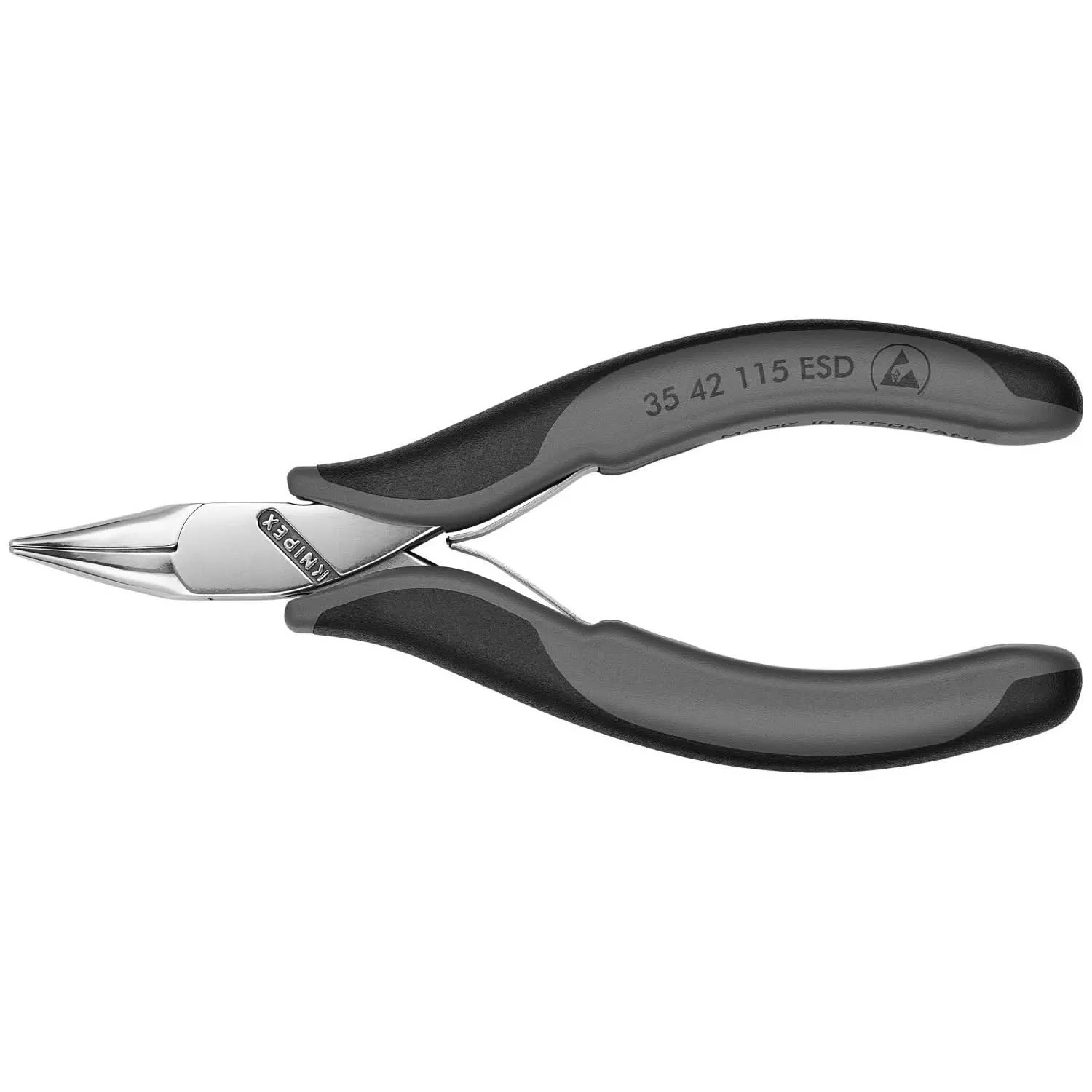 Knipex 35 42 115 ESD Electronics 45° Angled Pliers-Half Round Tips, ESD Handles
