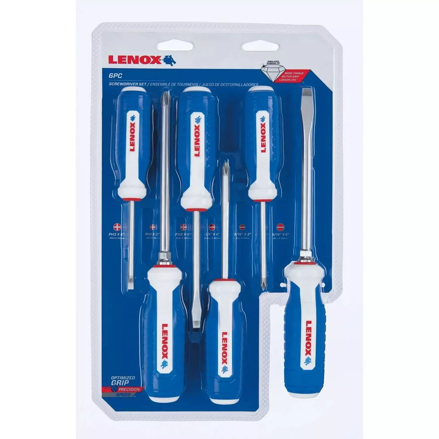 Lenox LXHT60900 6-Piece Simulated Diamond Tip Screwdriver Set