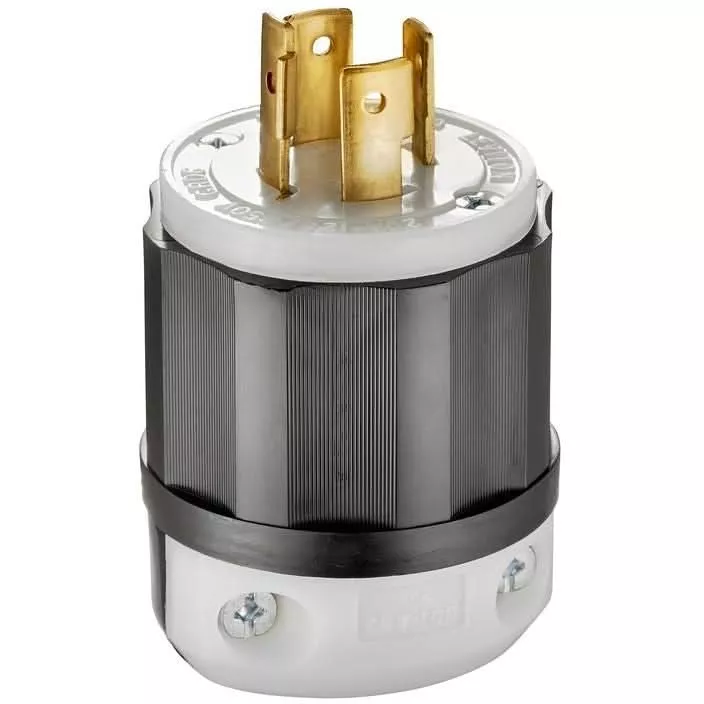 Leviton 2411 Locking Plug, 20 Amp, 125/250 Volt, Industrial Grade