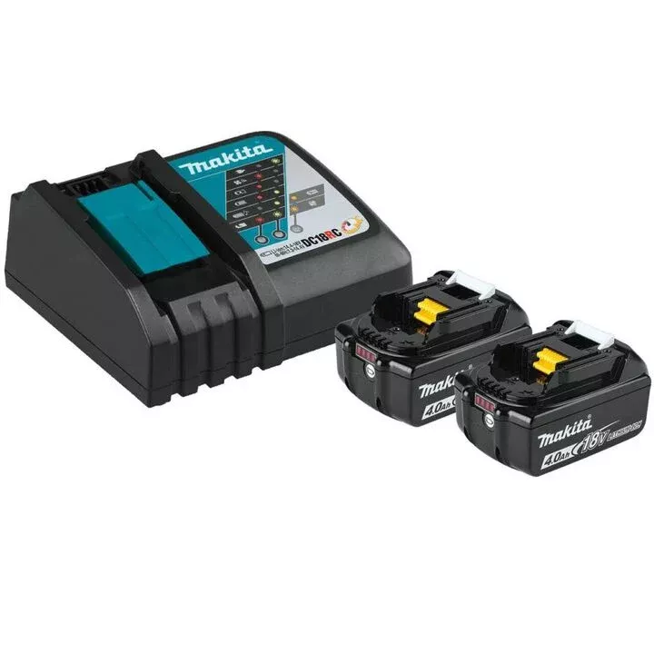 Makita 18V LXT LithiumIon 4.0Ah Battery Pack with Fuel Indicator and Charger Starter Kit