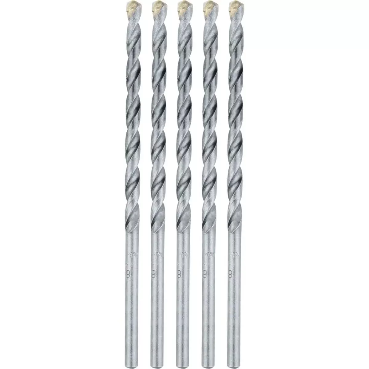Makita E-10637 1/4" x 6" Carbide Tipped Percussion Masonry Hammer Drill Bits, 5/pk