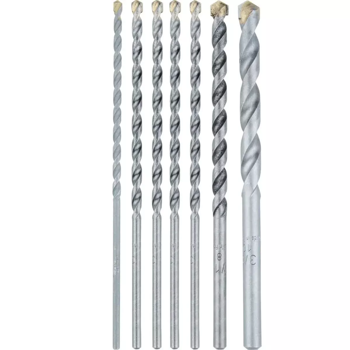 Makita E-10659 7 Pc. Assorted Carbide Tipped Percussion Masonry Hammer Drill Bit Set