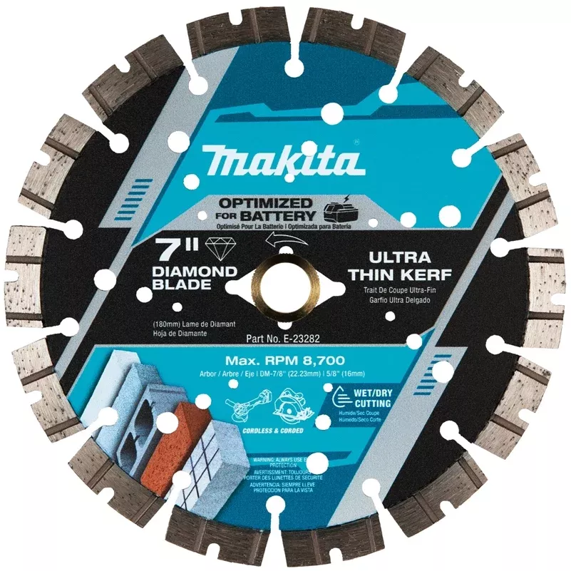 Makita E-23282 7" Thin Kerf Diamond Blade, Segmented