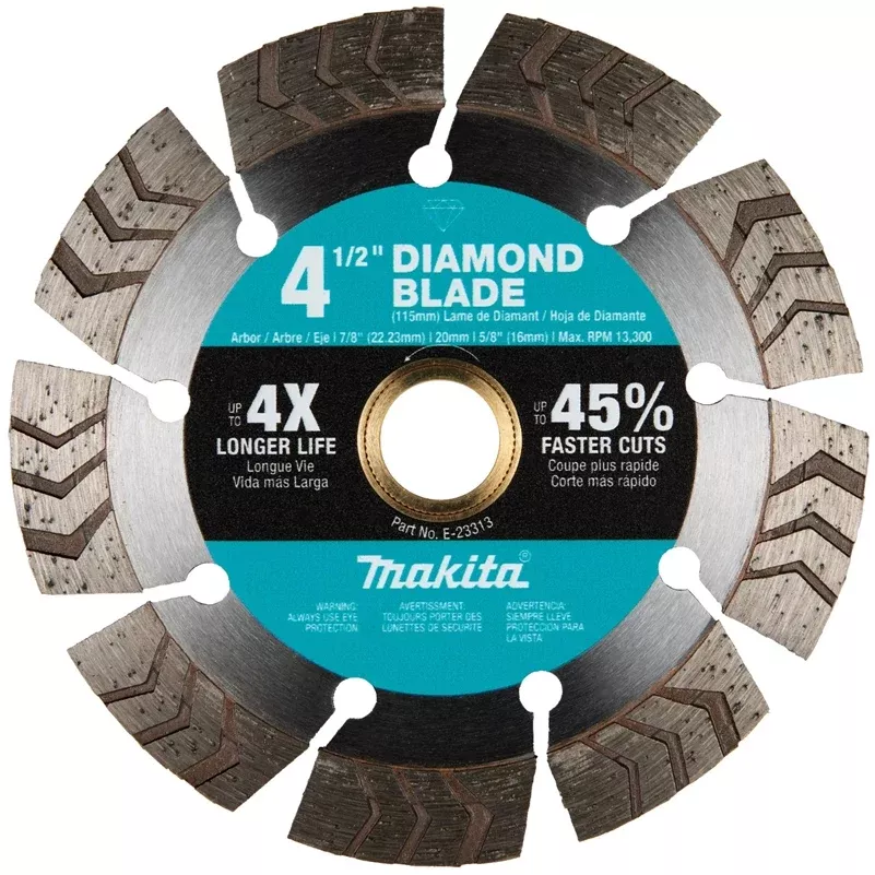 Makita E-23313 4?1/2" Diamond Blade Segment Turbo