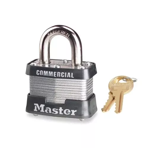 Master Lock 1-9/16" 4-Pin Tumbler Safety Padlock Keyed Different Master Lock 470-3DCOM