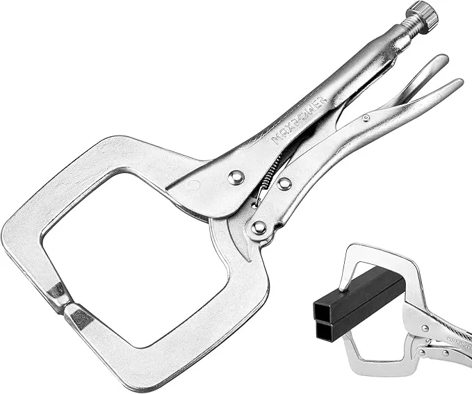 MAXPOWER 11-inch Locking C Clamp, Heavy Duty C-Clamp Locking Pliers with Regular Tips for Welding