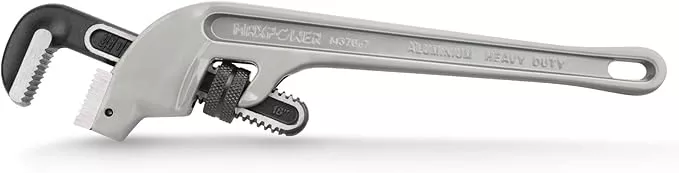 MAXPOWER 18-inch Pipe Wrench, Heavy Duty End Pipe Wrench Aluminum 45 Degree Angled Plumbing Wrench
