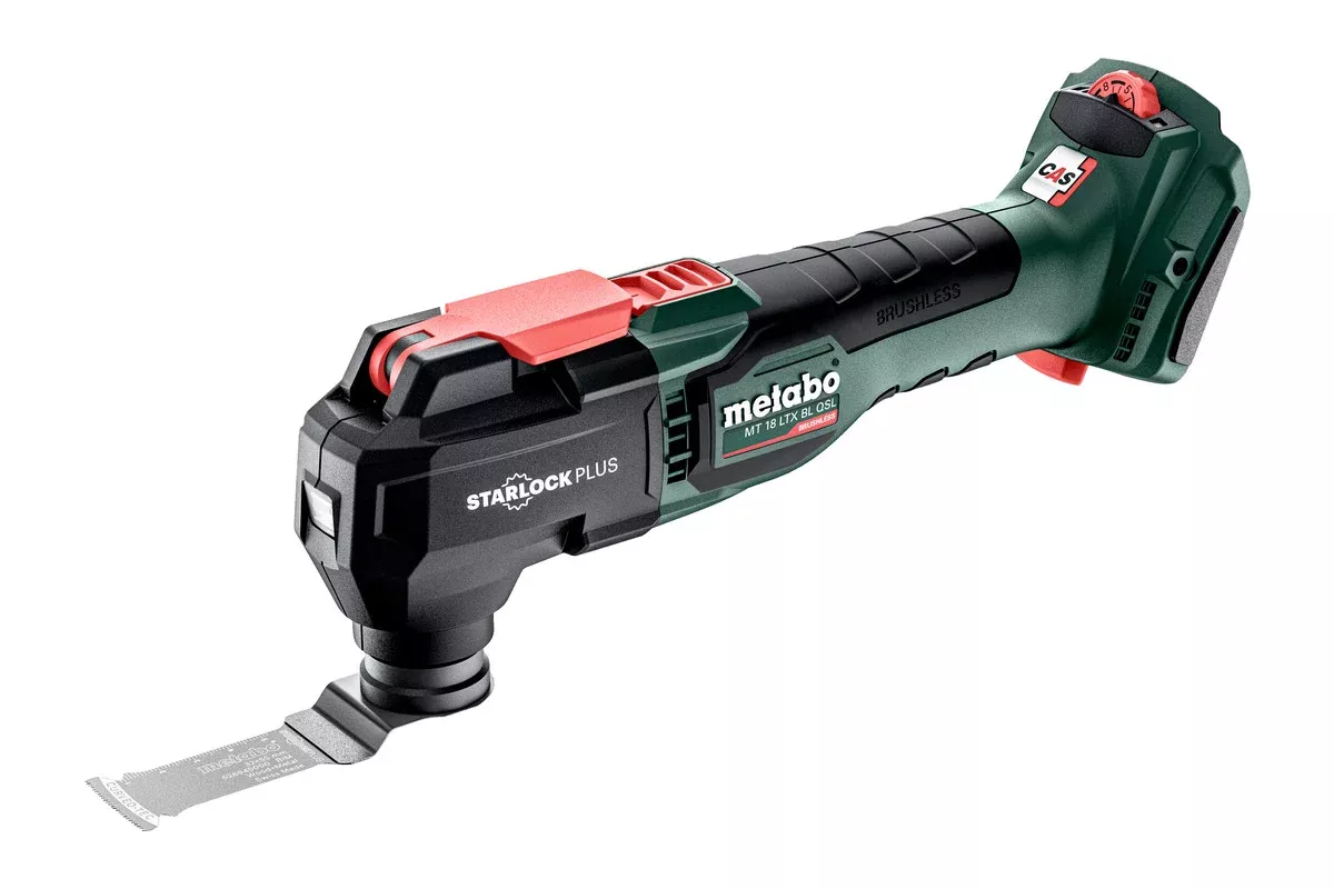 Metabo 613088850 MT 18 LTX BL QSL bare 18V Brushless Variable Speed Multitool - 8,000-20,000 RPM - Starlock/StarlockPlus - Bare Tool