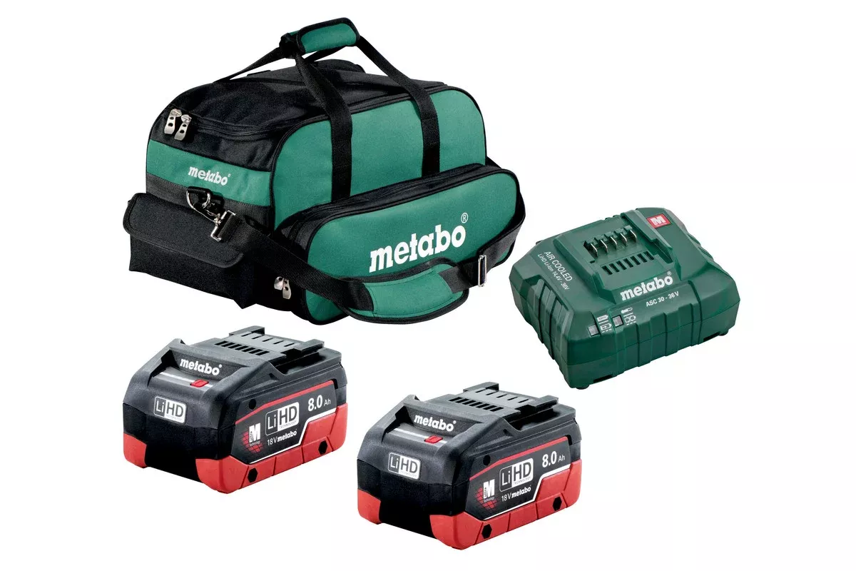 Metabo US625369002 18V 2x 8.0 Ah LiHD Professional Starter Kit