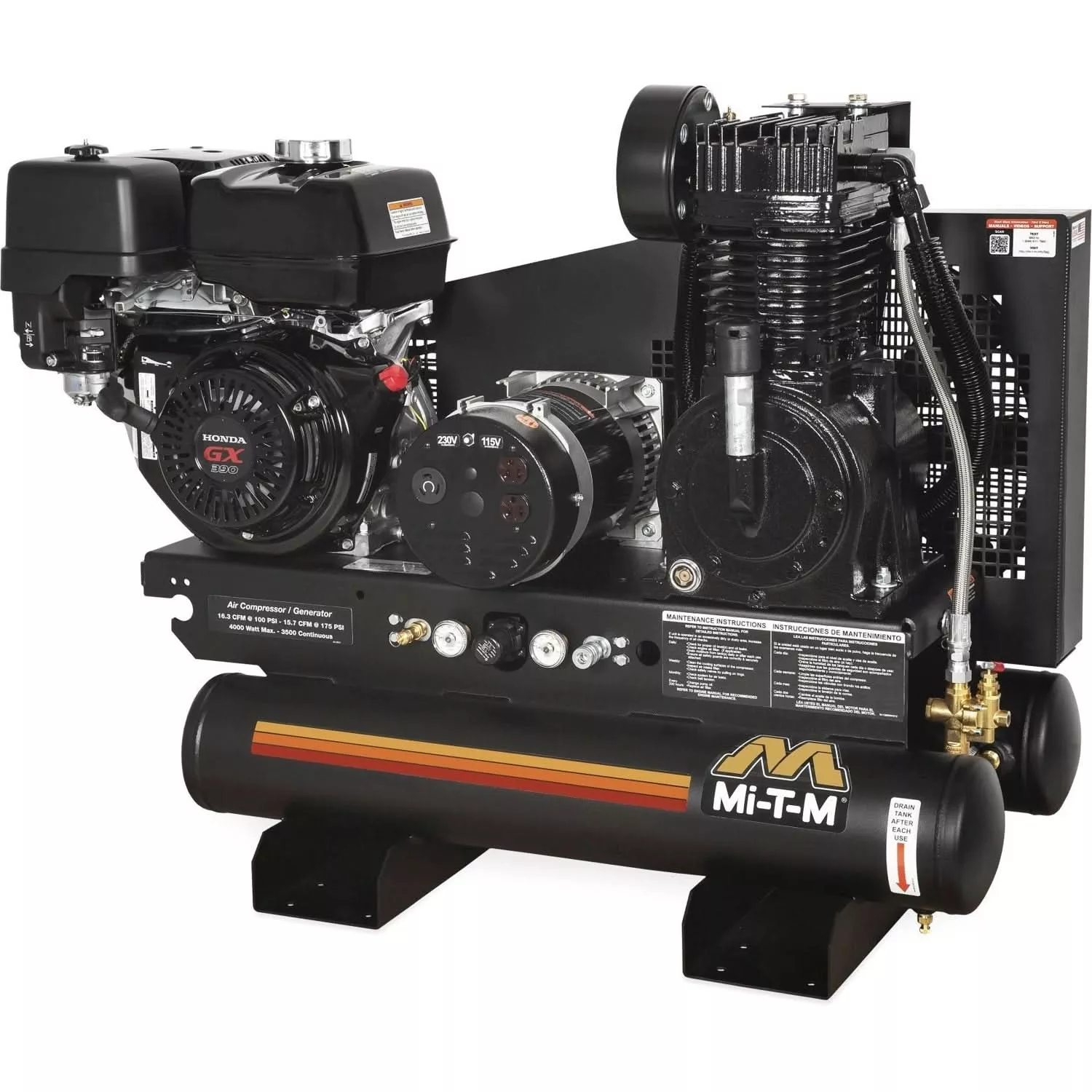 Mi-T-M AG2-SH13-08M1 8-Gallon Two Stage Air Compressor/Generator Combination