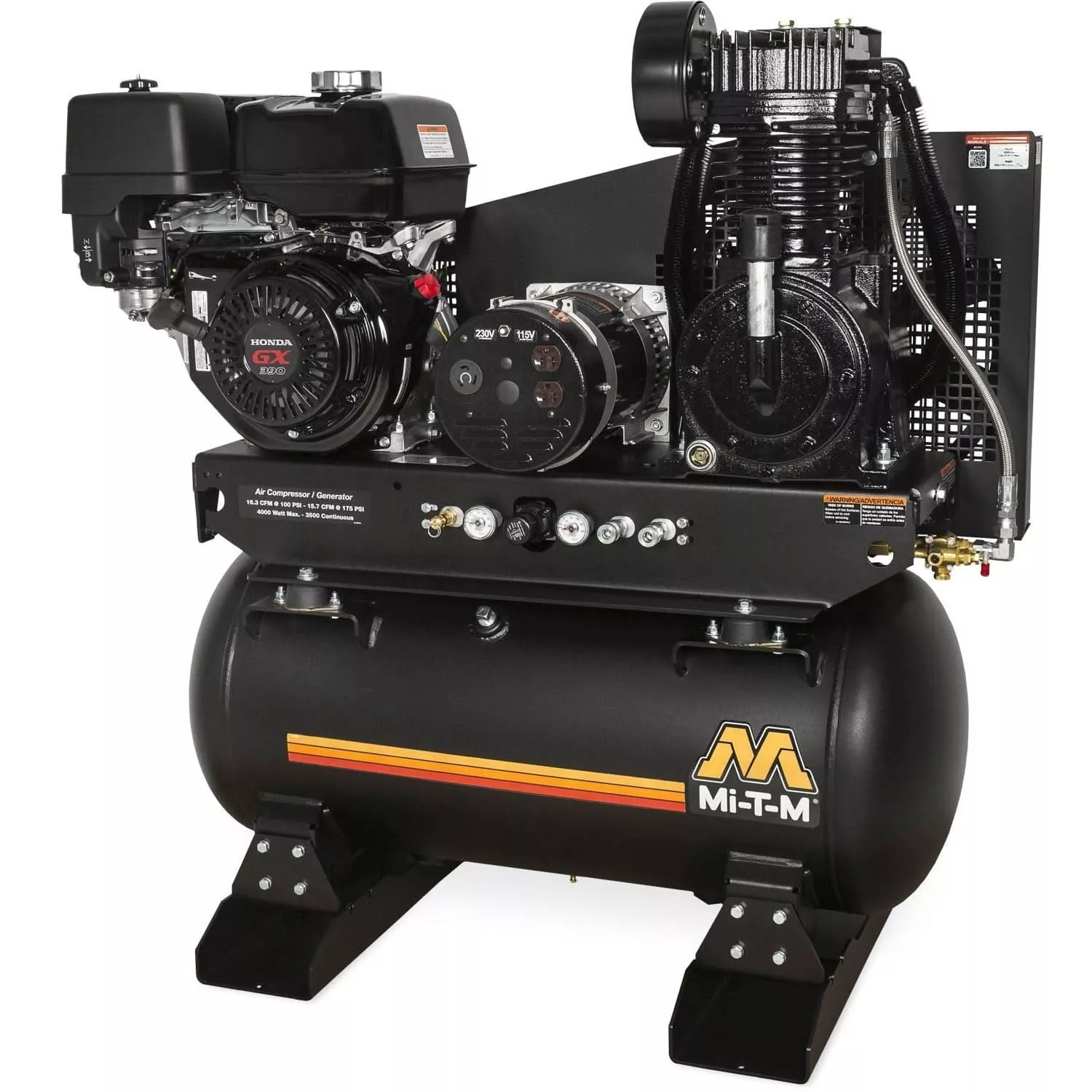 Mi-T-M AG2-SH13-30M 30-Gallon Two Stage Gasoline Air Compressor/Generator Combination
