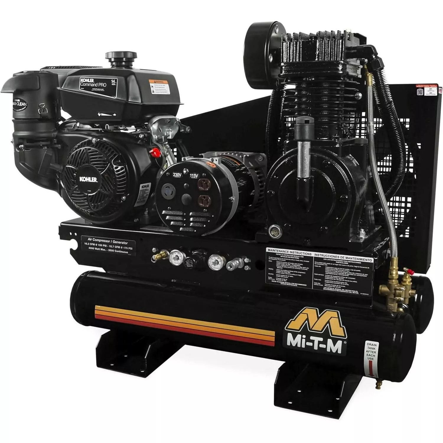 Mi-T-M AG2-SK14-08M1 8-Gallon Two Stage Air Compressor/Generator Combination