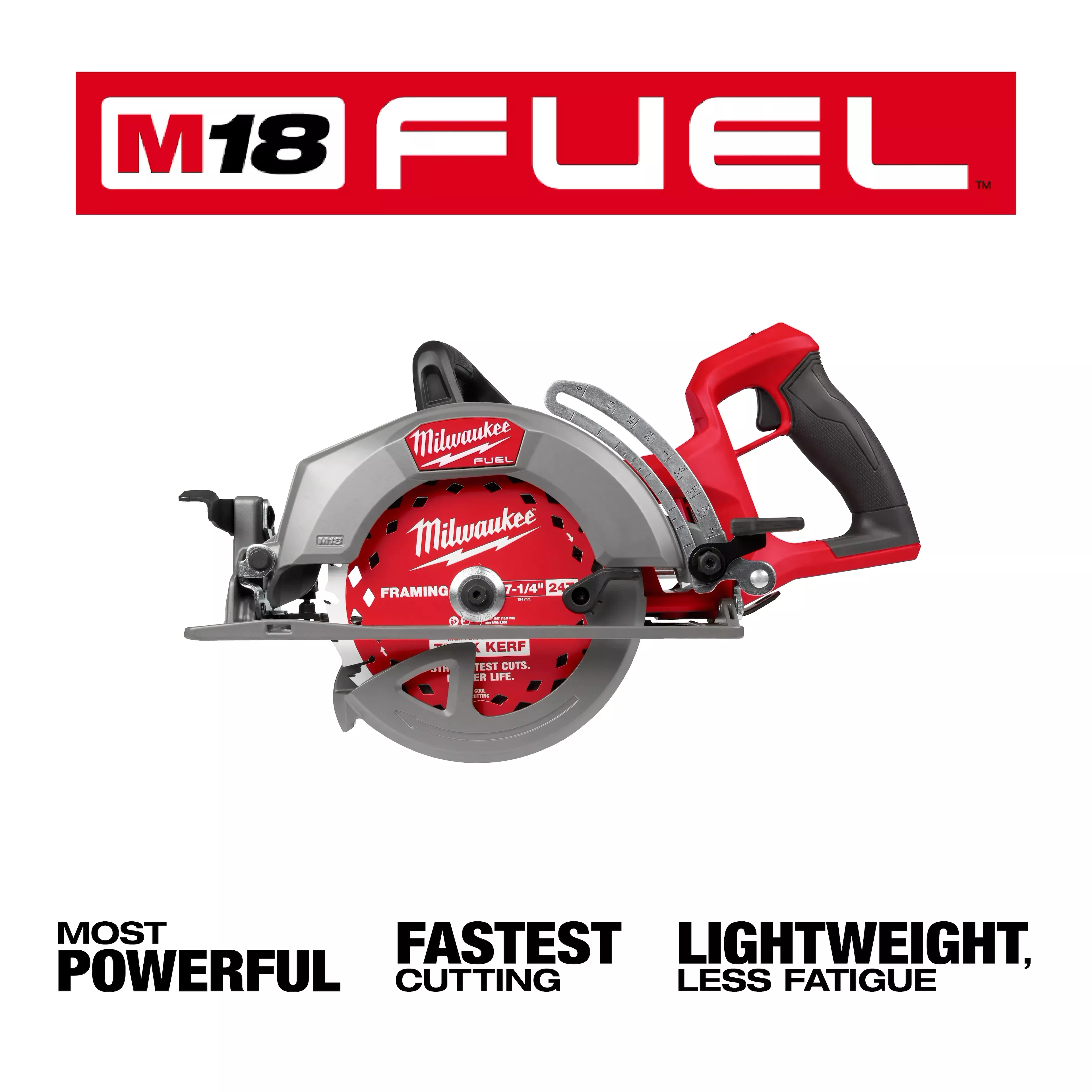 Milwaukee 2930-20 M18 FUEL 7-1/4 Inch Rear Handle Circular Saw (Bare Tool)