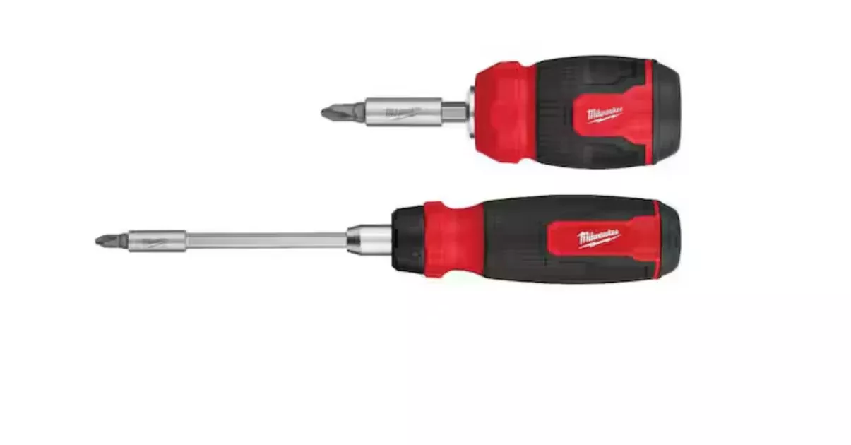 Milwaukee 2pc 14-in-1 Ratcheting Multi-Bit Screwdriver and 8-in-1 Compact Multi-Bit Screwdriver