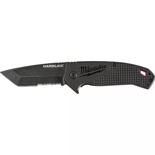 Milwaukee 3" HARDLINE Serrated Blade Pocket Knife Black 48-22-1998