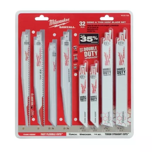 Milwaukee 32PC Wood and Metal Cutting SAWZALL Blade Set