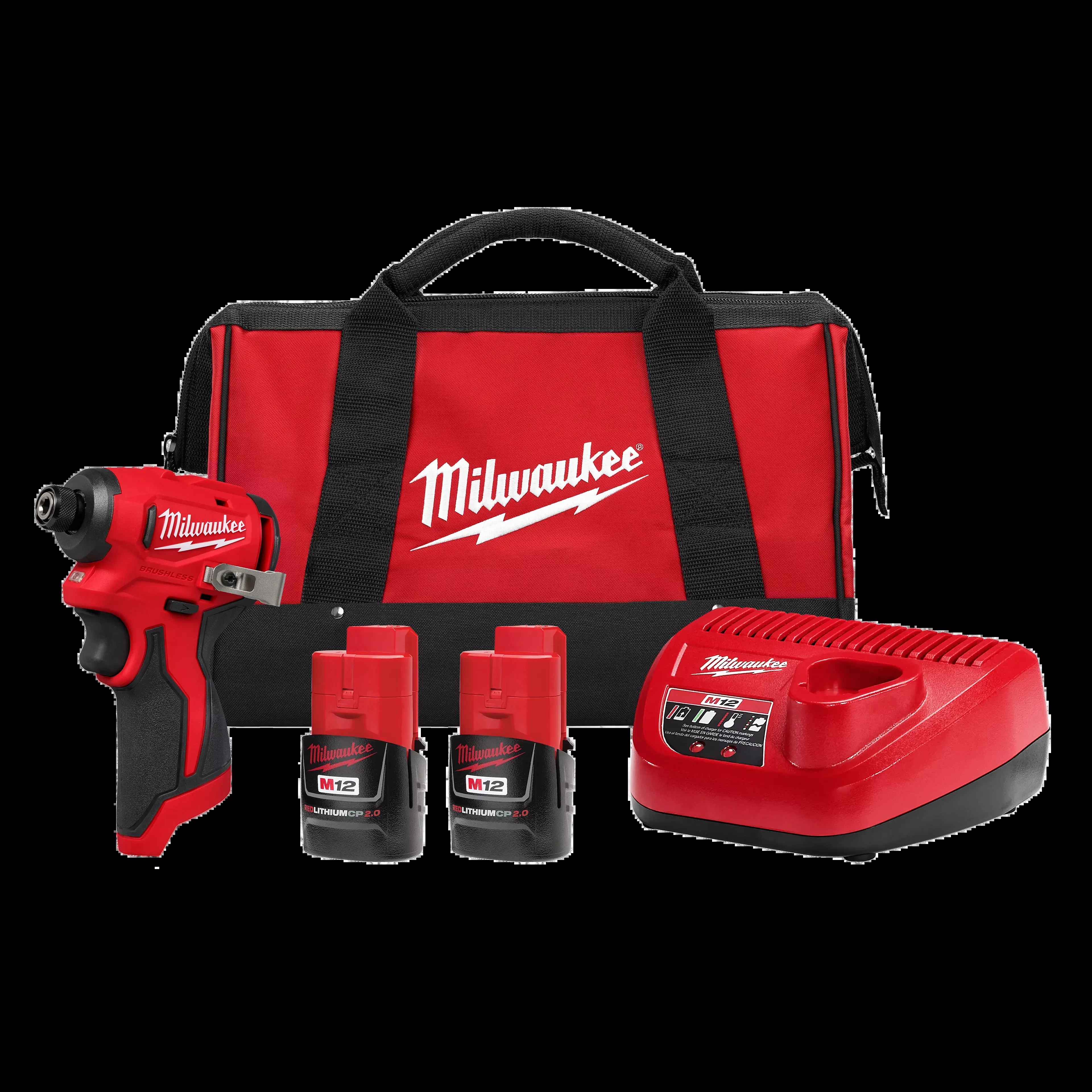 Milwaukee 3450-22 M12 Subcompact Brushless 1/4" Hex Impact Driver Kit