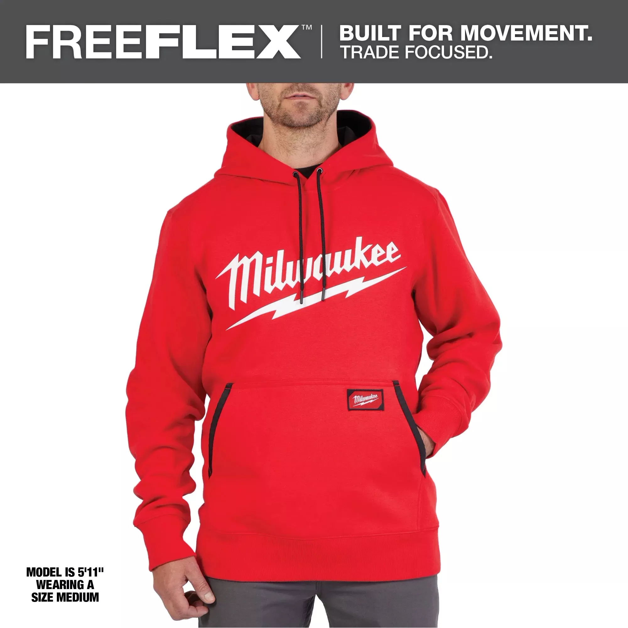 Milwaukee 352R-2X Midweight Pullover Hoodie - Logo Red 2X
