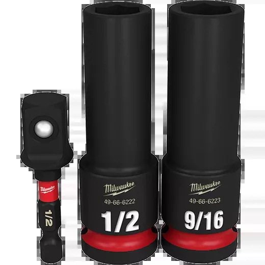 Milwaukee 3PC SHOCKWAVE™ Impact Duty 1/2" Drive SAE Deep 6 Point Socket Set