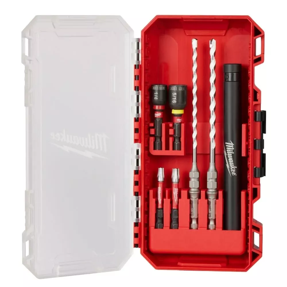 Milwaukee 48-20-8877 SHOCKWAVE Impact Duty Carbide Multi-Material Drill Bit Concrete Screw Install Set - 7PC